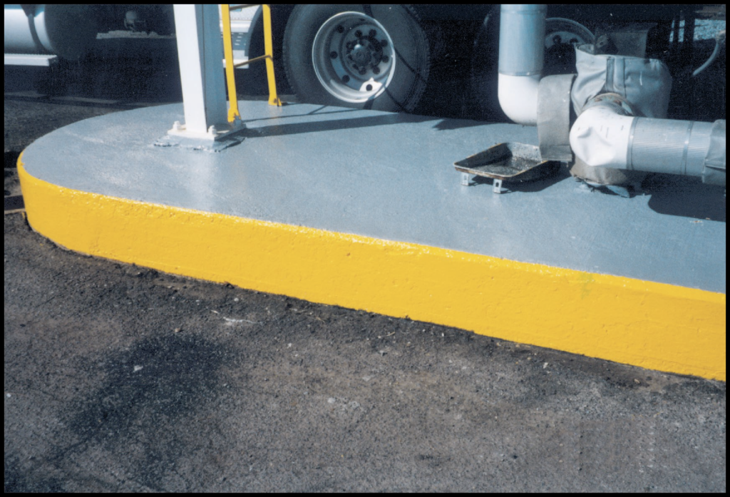 repaired truck island concrete