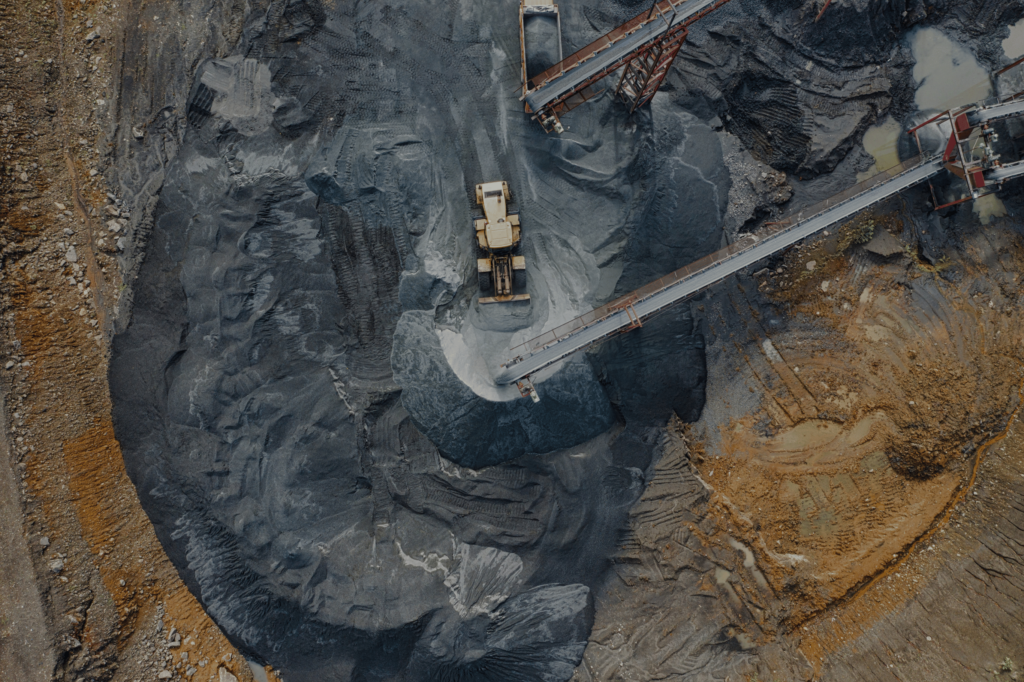 Haul truck working in an open-pit mine