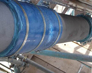 CSNRI Snapwrap applied to a metal pipe.