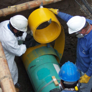 CSNRI Clock Spring being applied to an underground pipeline.