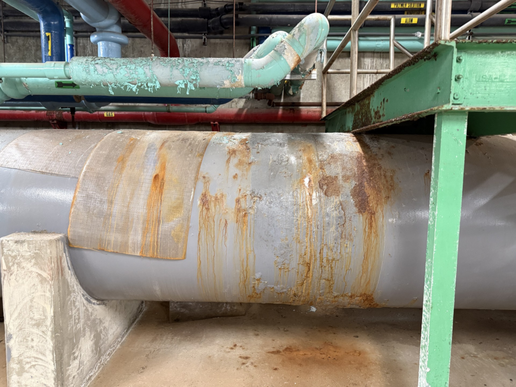 48 inch ductile iron pipe corrosion before refurbishment